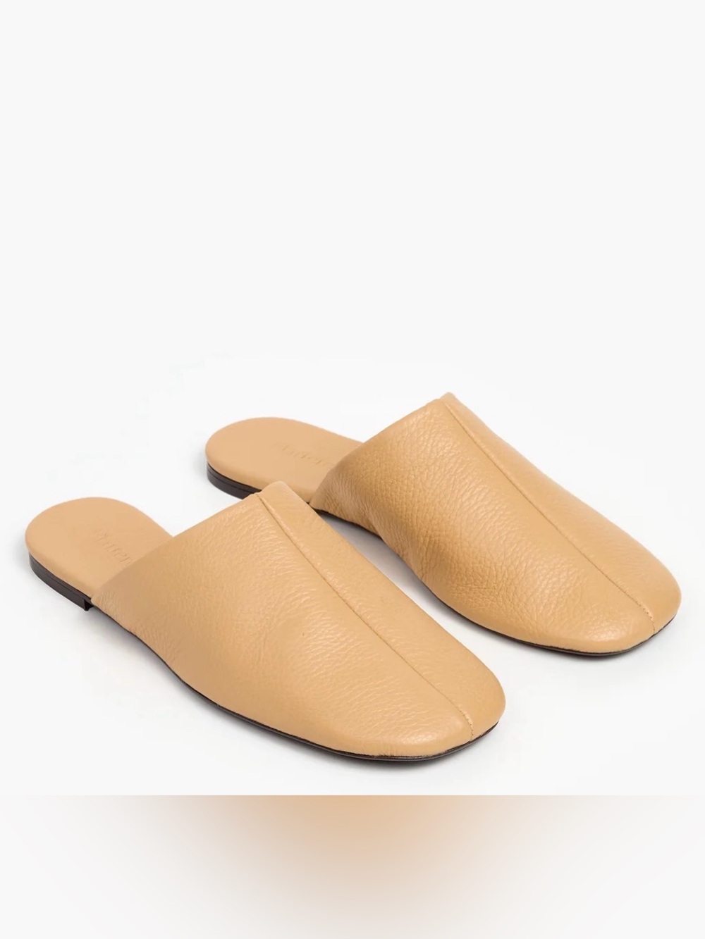EUC Flattered Maurine Grained Leather Mules in Biscotti size 7
